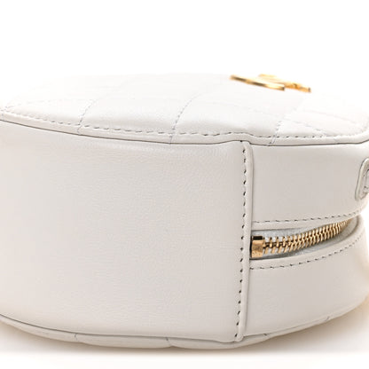 Chanel Calfskin Quilted Pearl Round Clutch With Chain White 10 of 10
