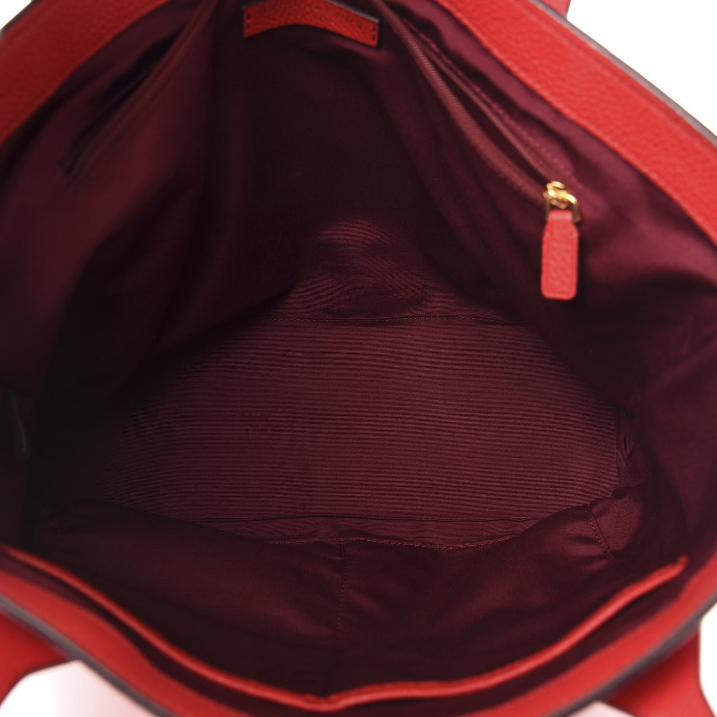 Pebbled Calfskin Shopping Tote Red
