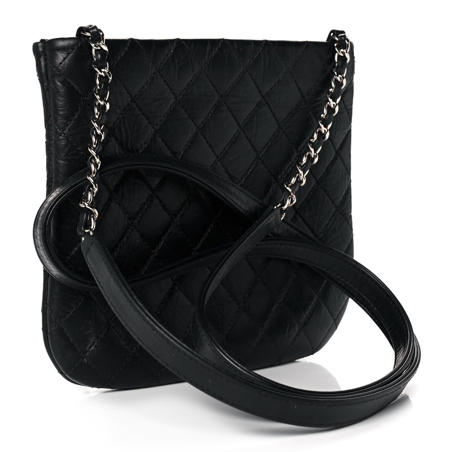 Chanel Aged Calfskin Quilted Crossbody Bag Black 2 of 11