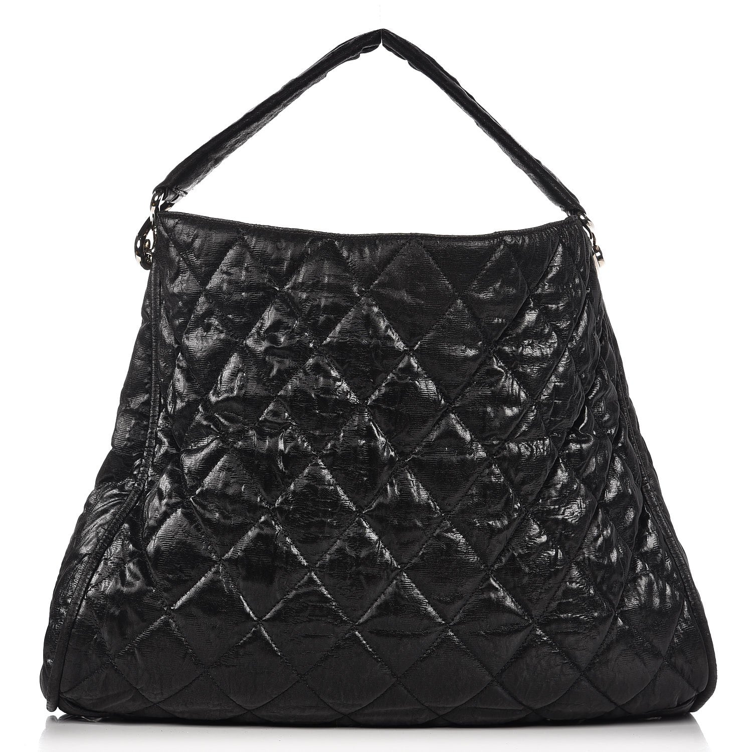 Chanel Crinkled Coated Canvas Le Marais Hobo Black 1 of 8