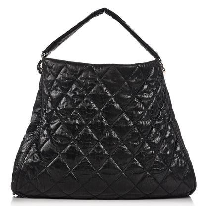Chanel Crinkled Coated Canvas Le Marais Hobo Black 1 of 8