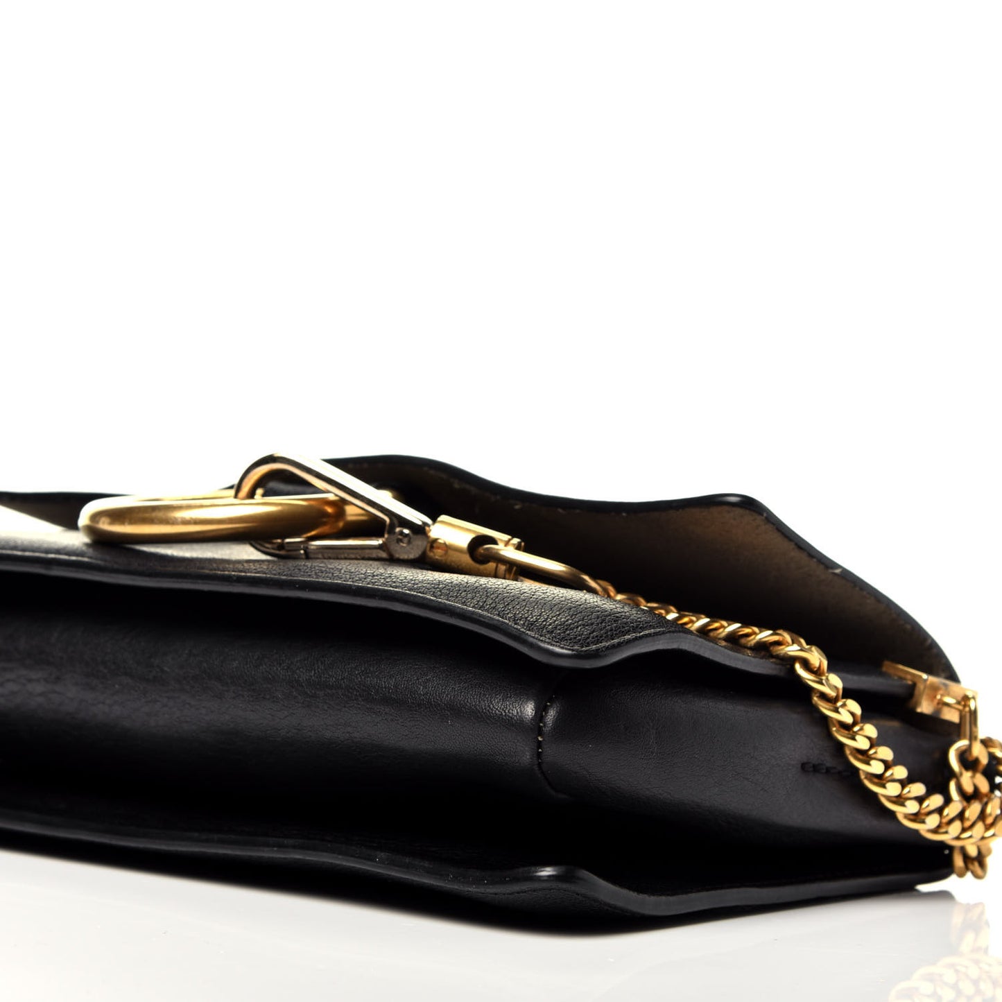 Suede Calfskin Small Faye Shoulder Bag Black
