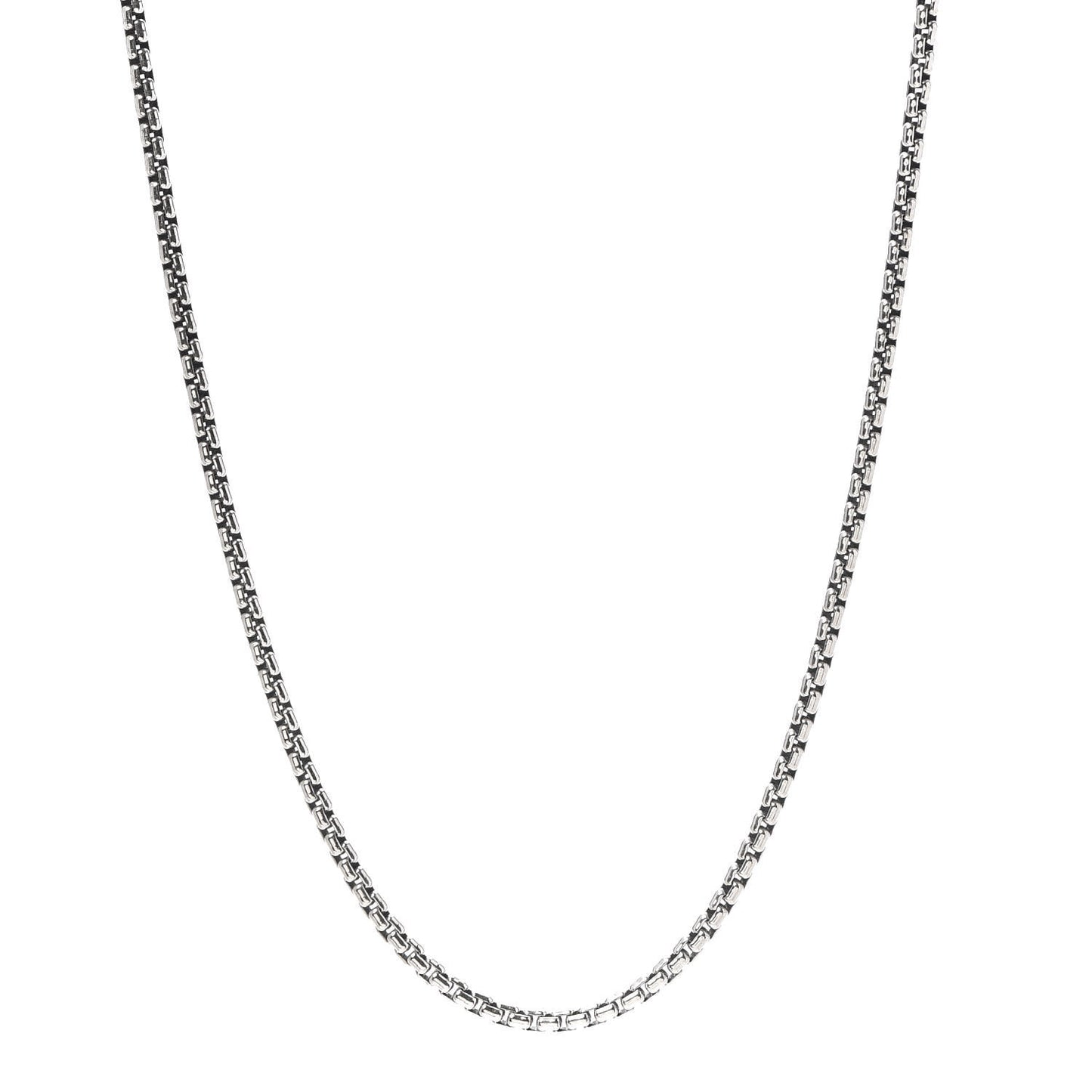 Sterling Silver 14K Yellow Gold 1.7mm Baby Box Chain Necklace 18"