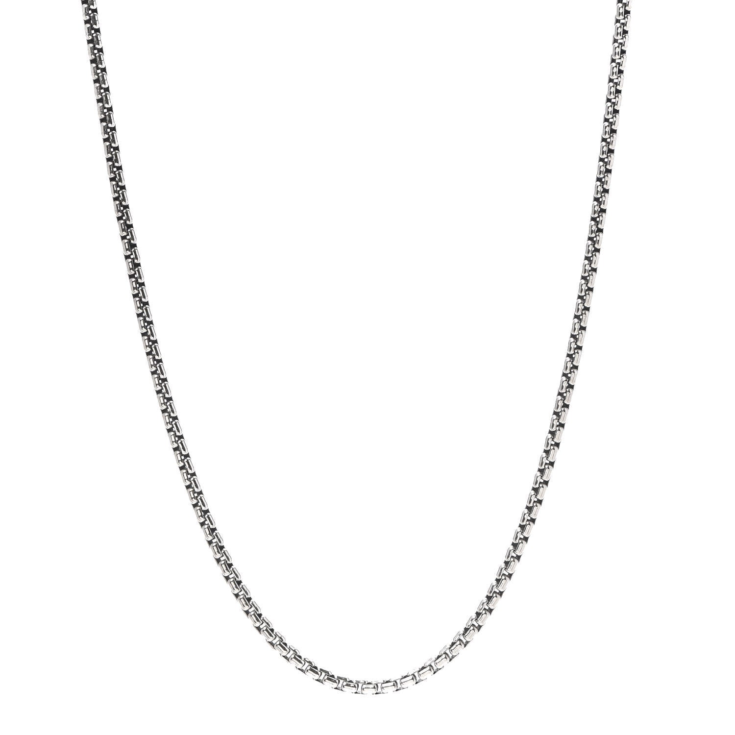 David Yurman Sterling Silver 14K Yellow Gold 1.7mm Baby Box Chain Necklace 18" 1 of 5