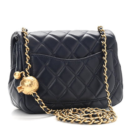 Chanel Lambskin Quilted Mini Pearl Crush Flap Navy Blue 3 of 11