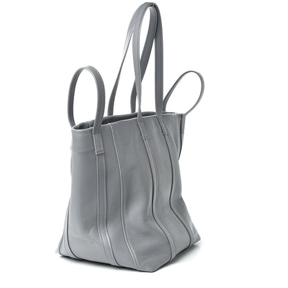Balenciaga Calfskin Large Laundry Cabas Tote Gris Pyrite 4 of 14