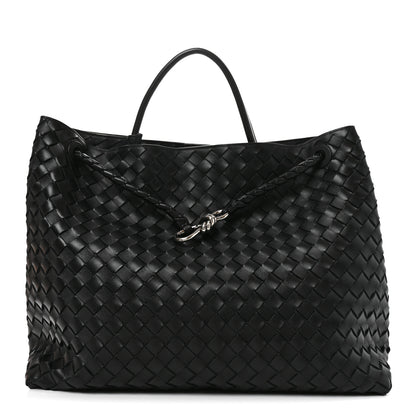 Bottega Veneta Nappa Intrecciato Large Andiamo Shoulder Bag Black 1 of 9