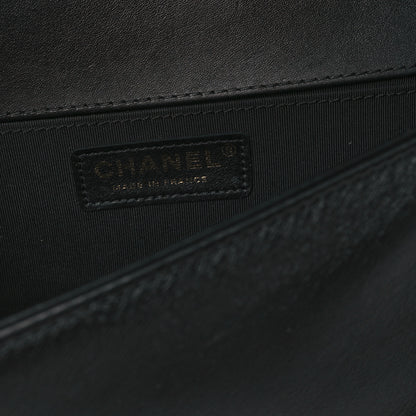Chanel Calfskin Chevron Quilted Medium Boy Flap Black 5 of 10