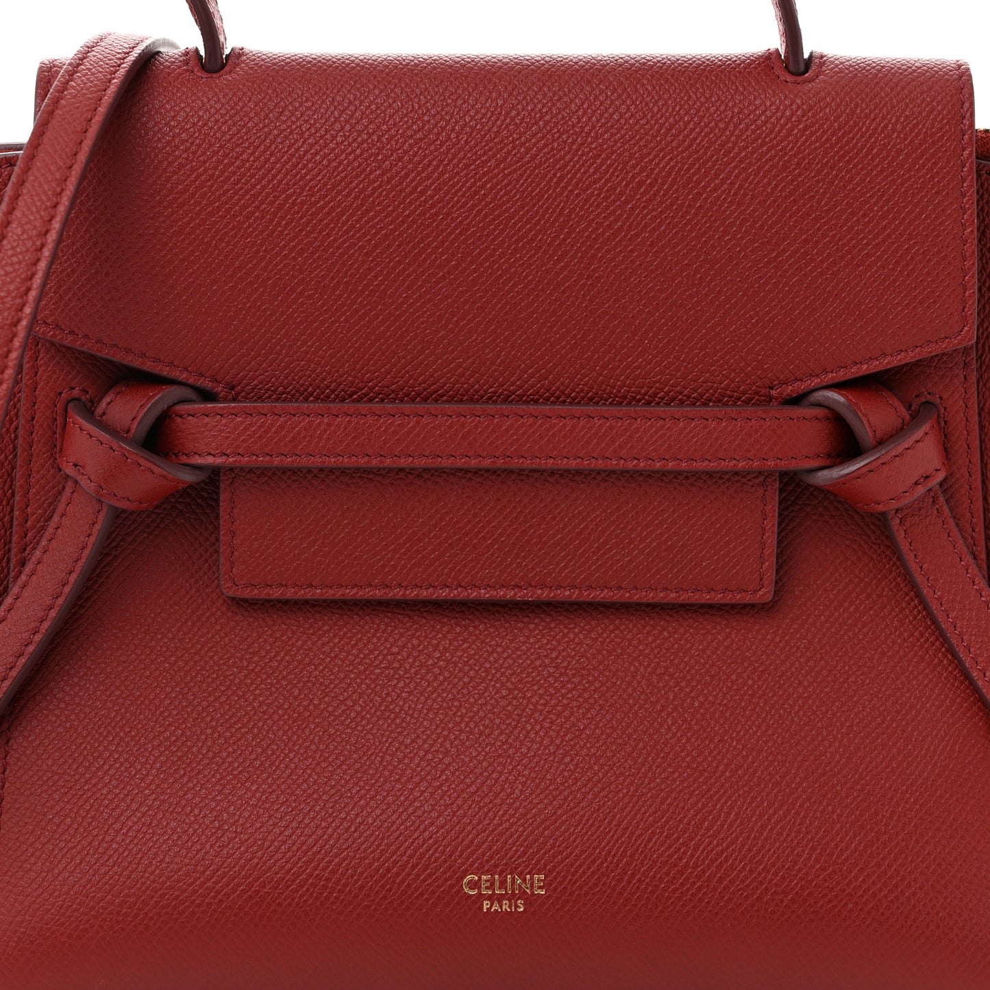 Grained Calfskin Nano Belt Bag Ruby