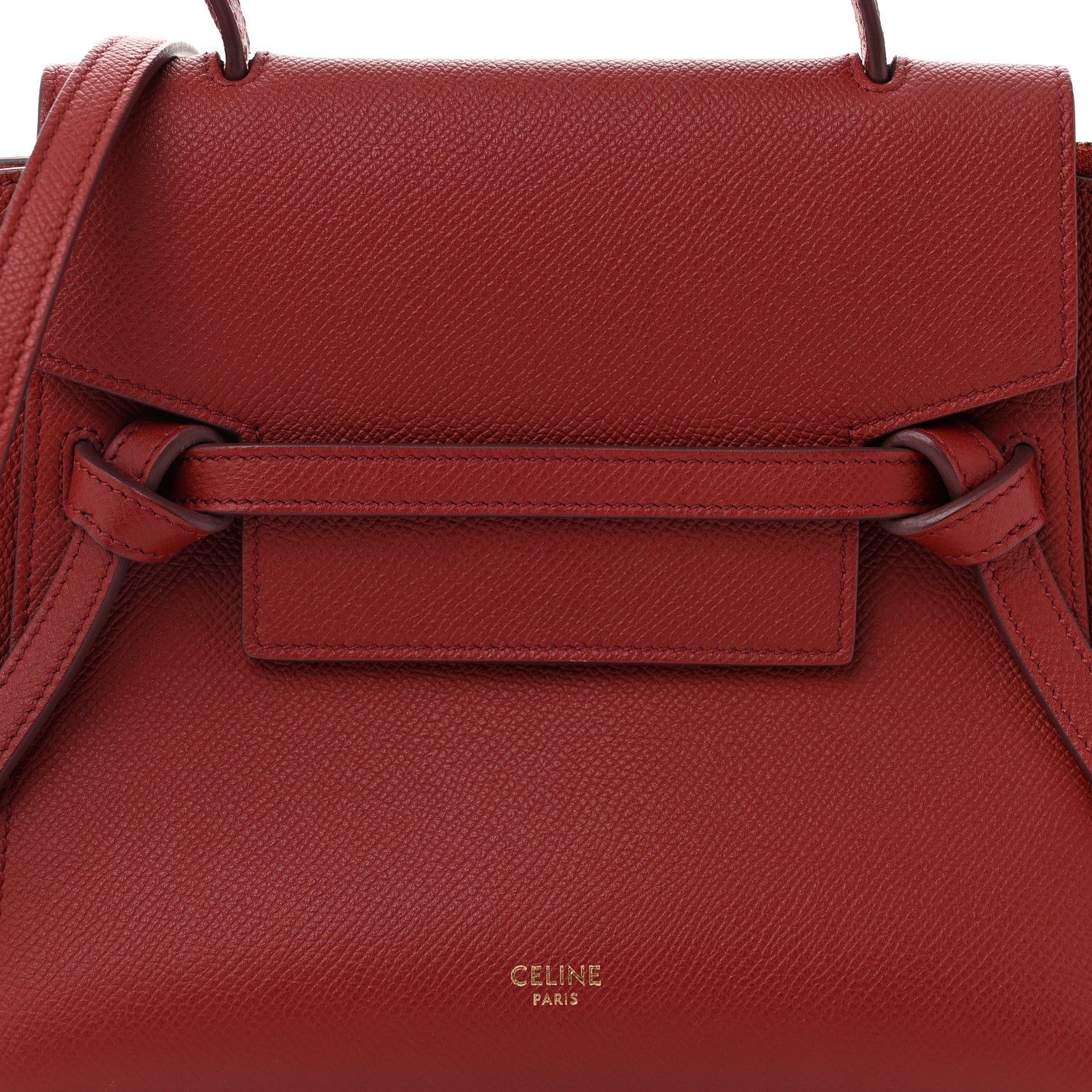 Celine Grained Calfskin Nano Belt Bag Ruby 8 of 10