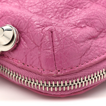 Balenciaga Agneau Arena Classic Silver Hardware Pouch With A Chain Crossbody Rose Flamingo 11 of 14