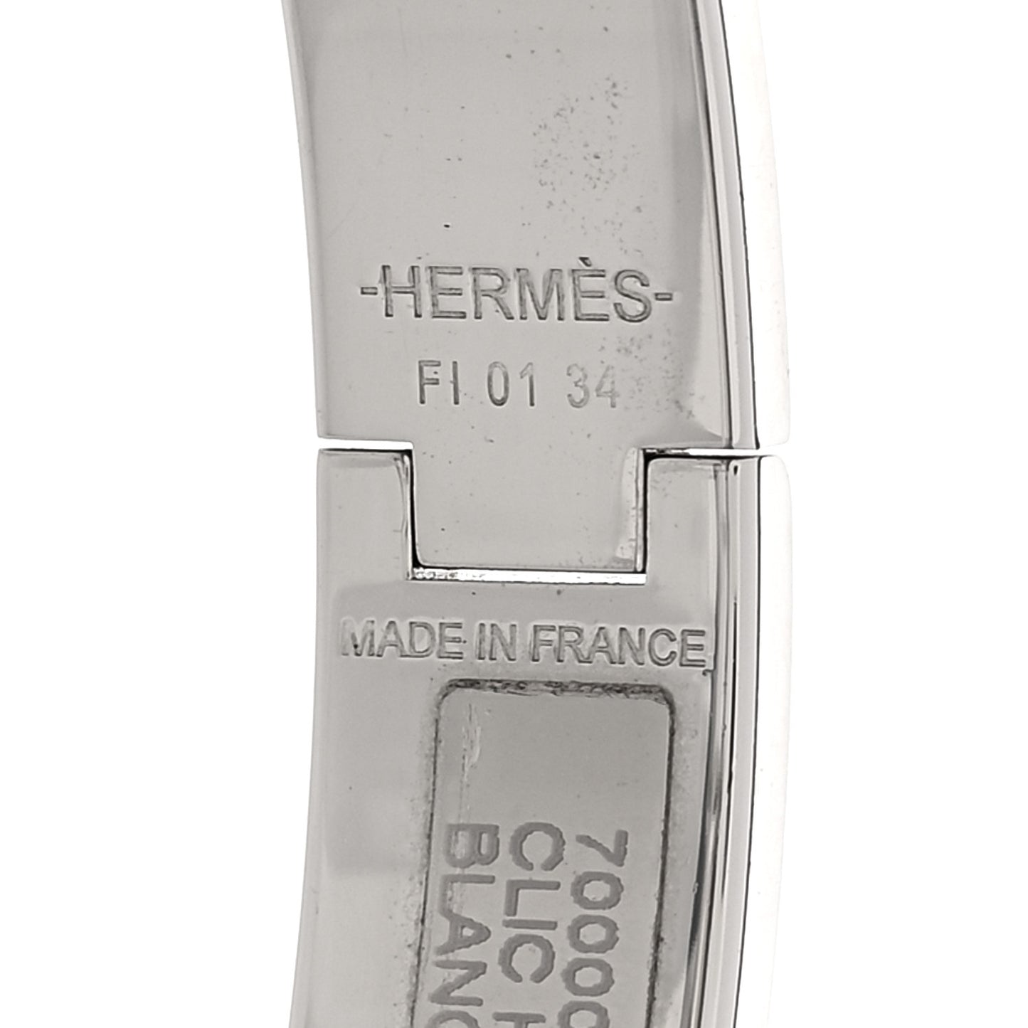 Enamel Narrow Clic Clac H Bracelet GM White
