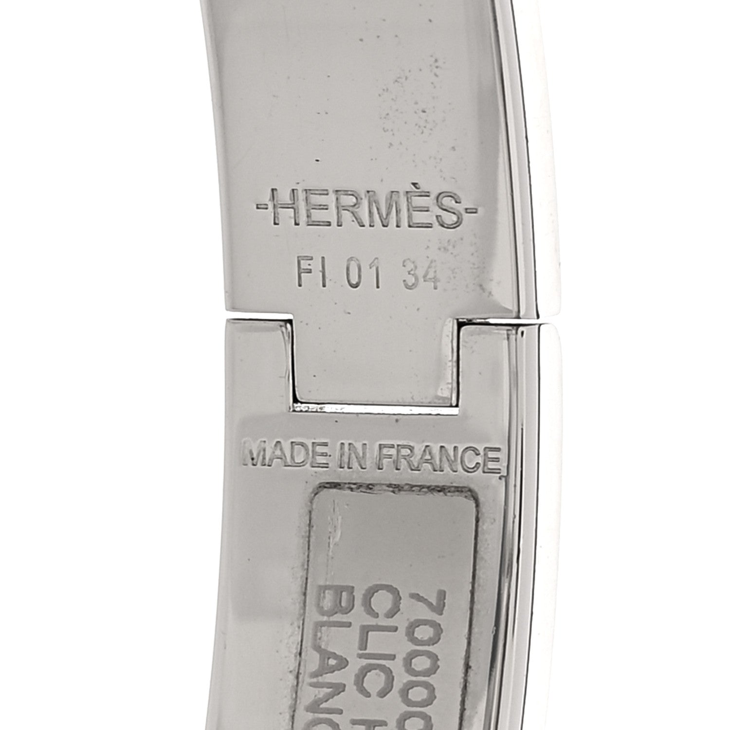 Hermes Enamel Narrow Clic Clac H Bracelet GM White 3 of 3