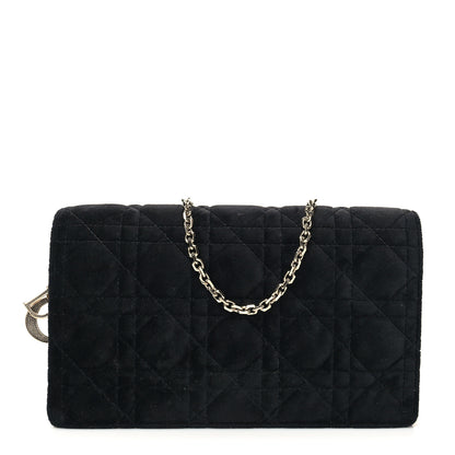 Christian Dior Velvet Cannage Lady Dior Convertible Clutch Black 2 of 11