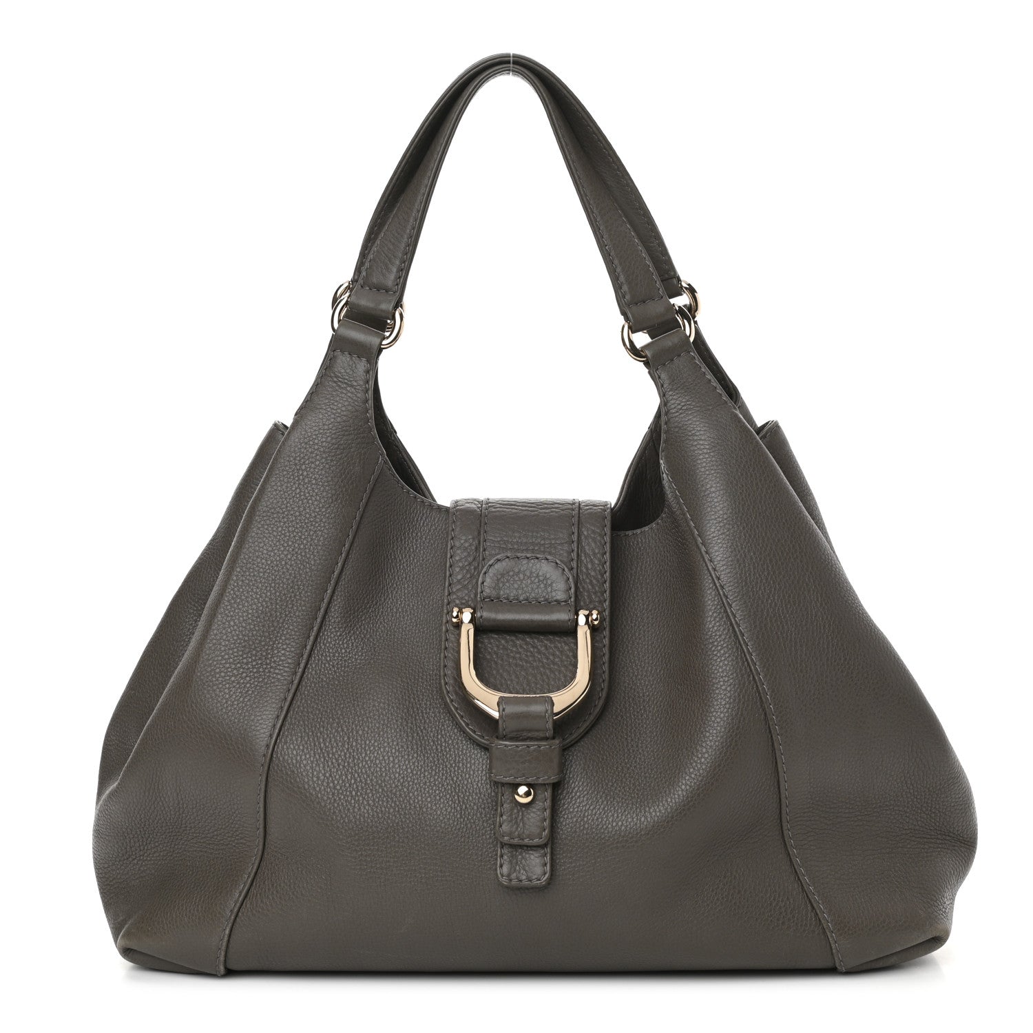 Gucci Pebbled Calfskin Medium Greenwich Shoulder Bag Grey 1 of 10