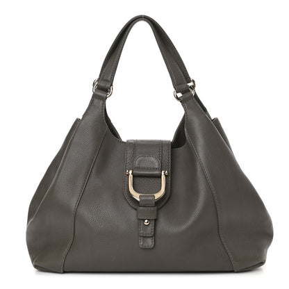 Gucci Pebbled Calfskin Medium Greenwich Shoulder Bag Grey 1 of 10