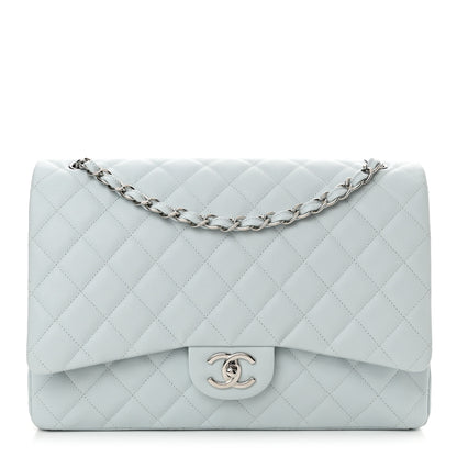 Chanel Caviar Quilted Maxi Double Flap Light Blue 1 of 11
