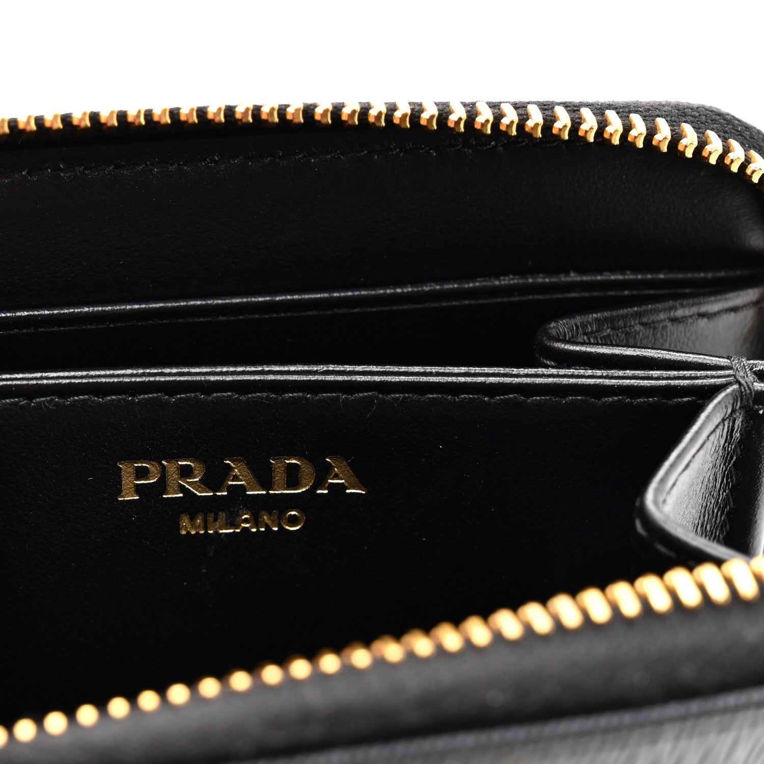 Prada Vitello Move Triangle Logo Zip Coin Purse Black 7 of 8