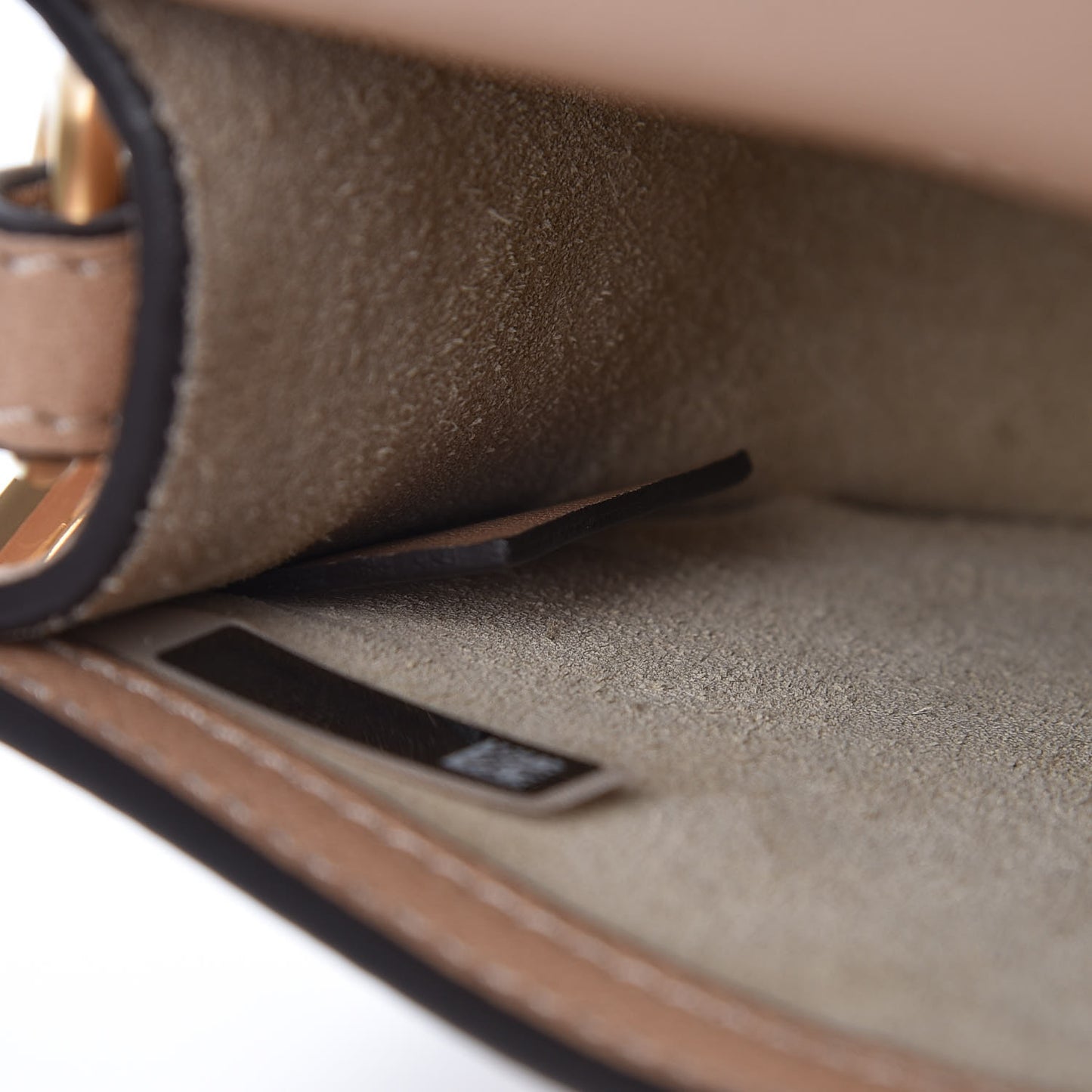 Calfskin Suede Small Nile Bracelet Bag Biscotti Beige