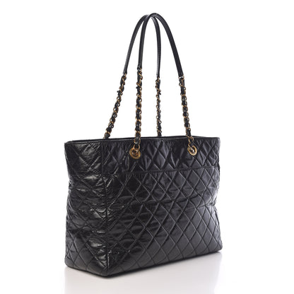 Chanel Glazed Calfskin Quilted Large Front Pocket Tote Black 3 of 10