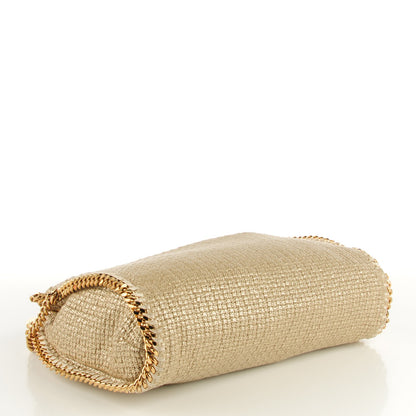 Stella McCartney Metallic Woven Boucle Fold Over Falabella Tote Gold 4 of 9