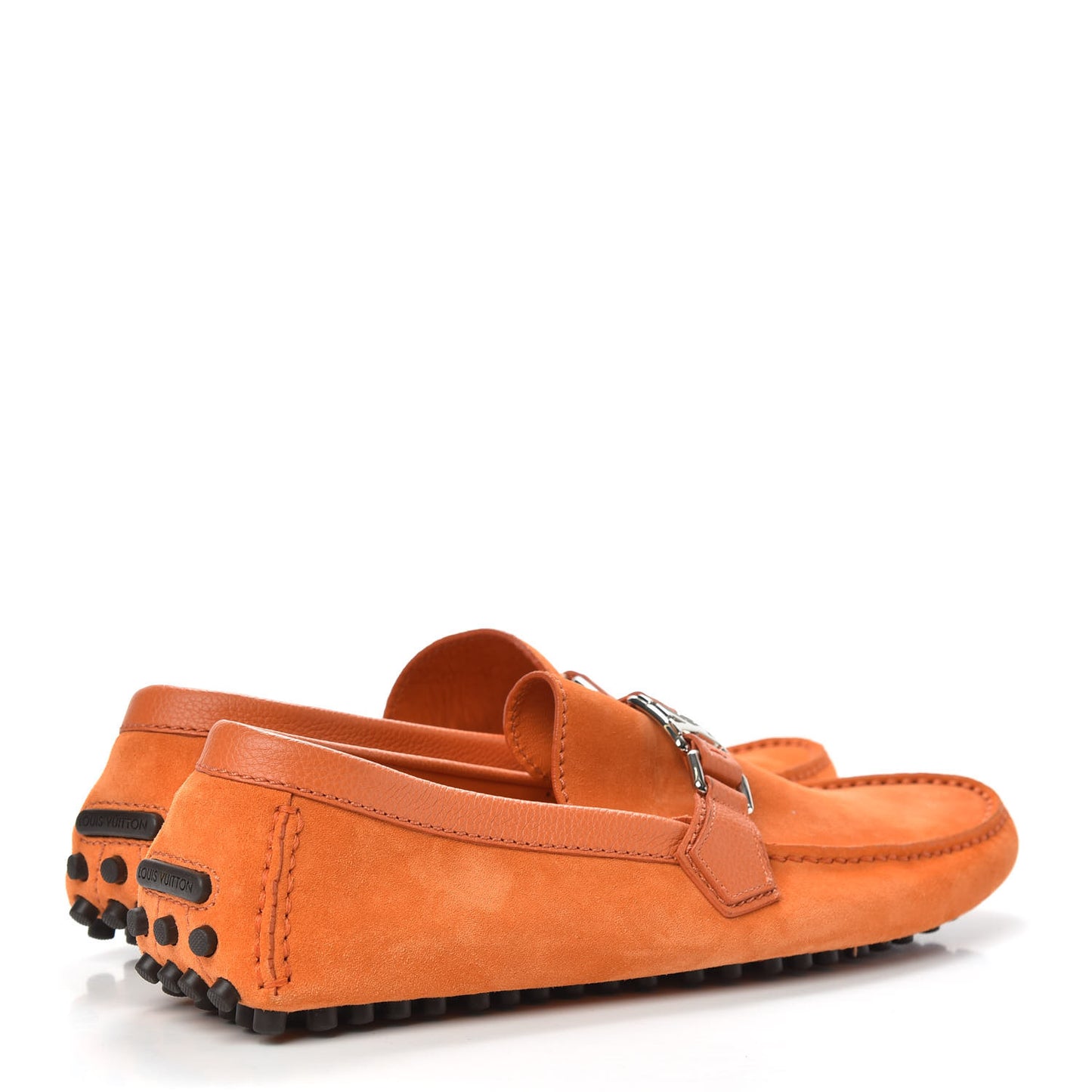 Suede Calfskin Mens Hockenheim Moccasin Loafers 9 Orange