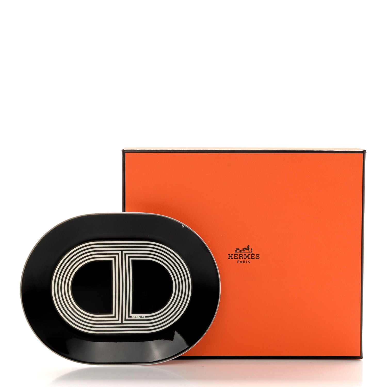 Hermes Porcelain Rallye 24 Mini Oval Plate Set Of 2 7 of 8