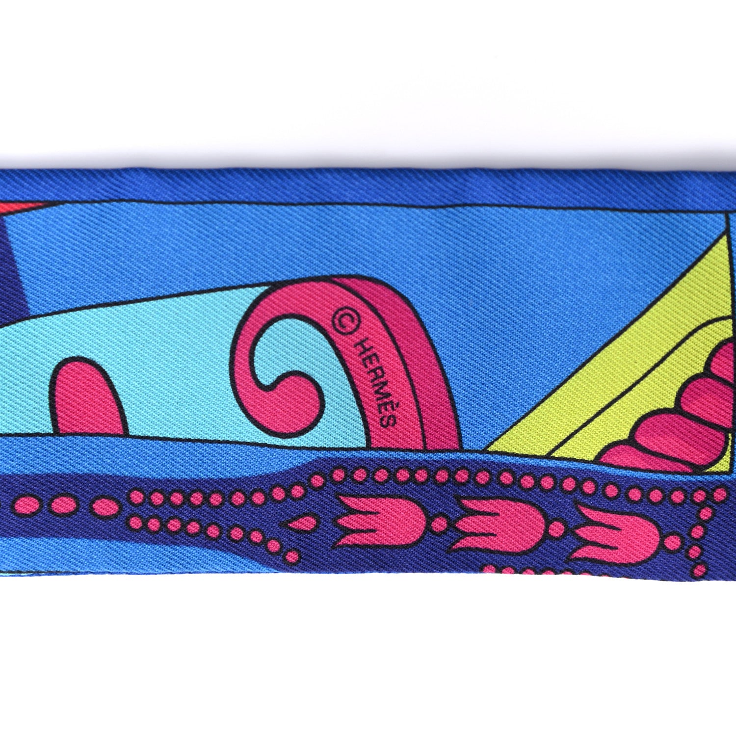 Hermes Silk Balade En Berline Twilly Rouge Fuchsia Turquoise 3 of 4
