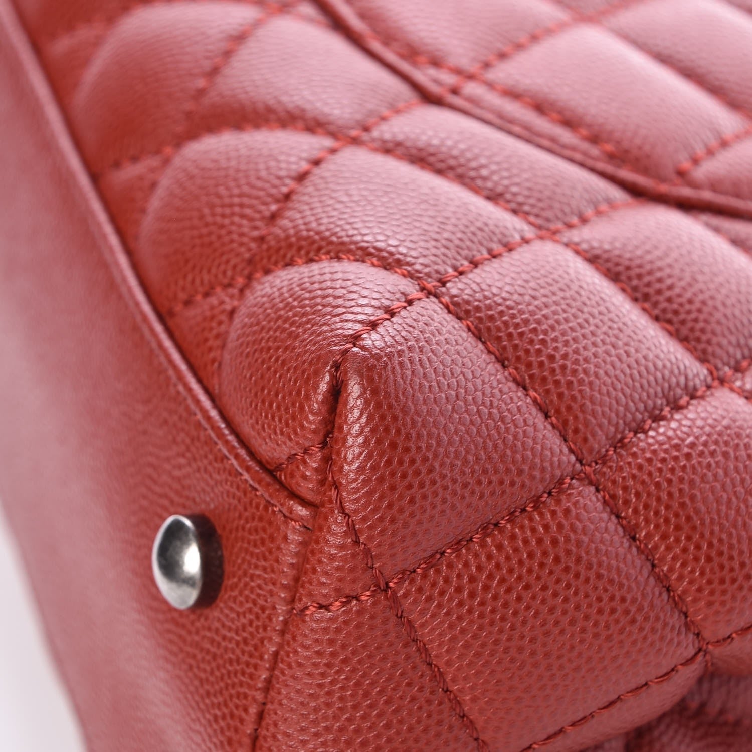 Chanel Caviar Quilted Mini Coco Handle Flap Dark Red 11 of 13