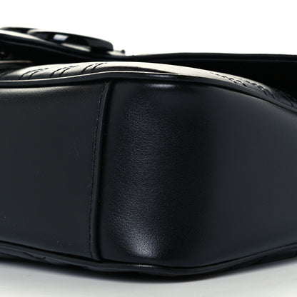 Gucci Calfskin Matelasse Monochrome Small GG Marmont Shoulder Bag Black 6 of 11