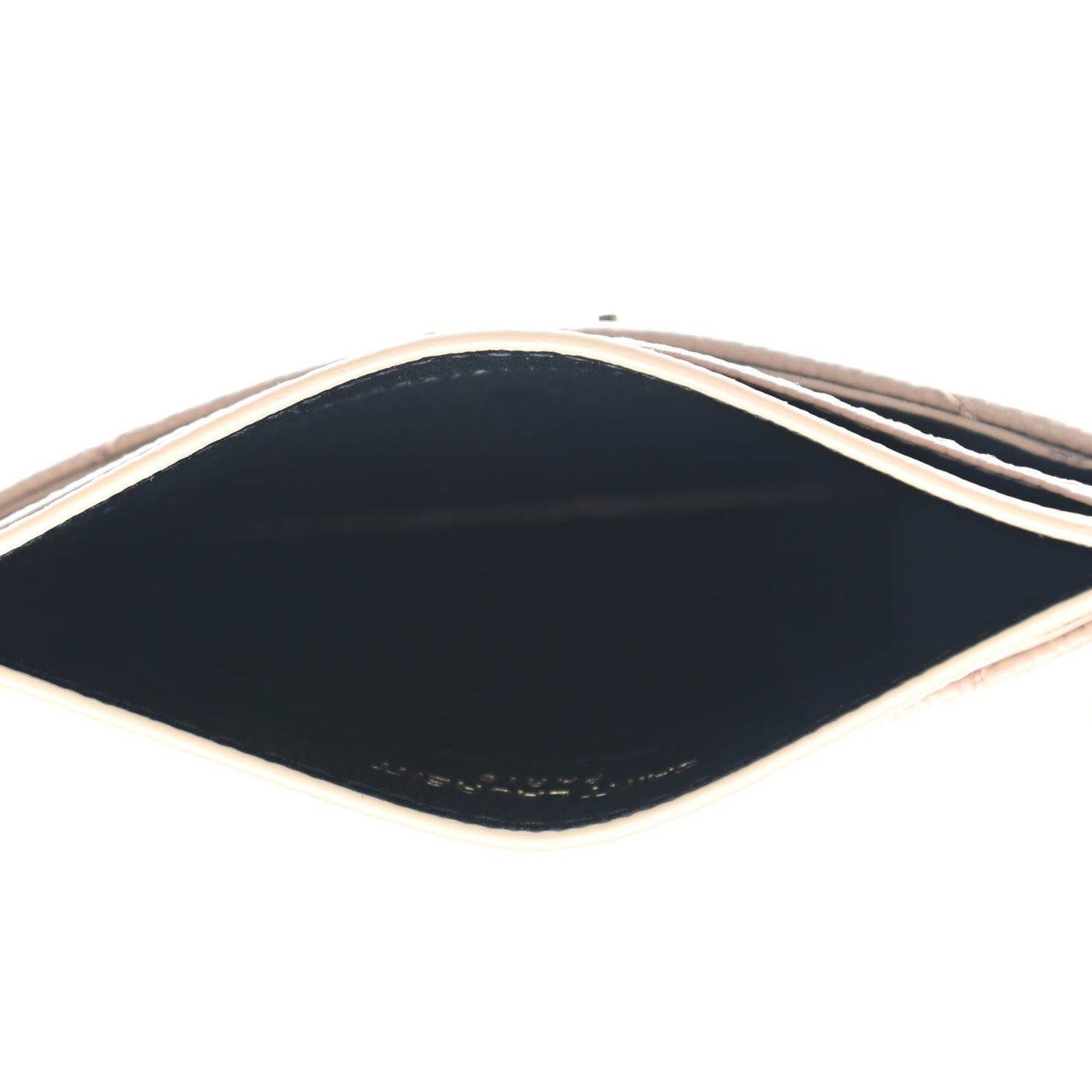 Grain De Poudre Matelasse Chevron Monogram Credit Card Case Nude Powder