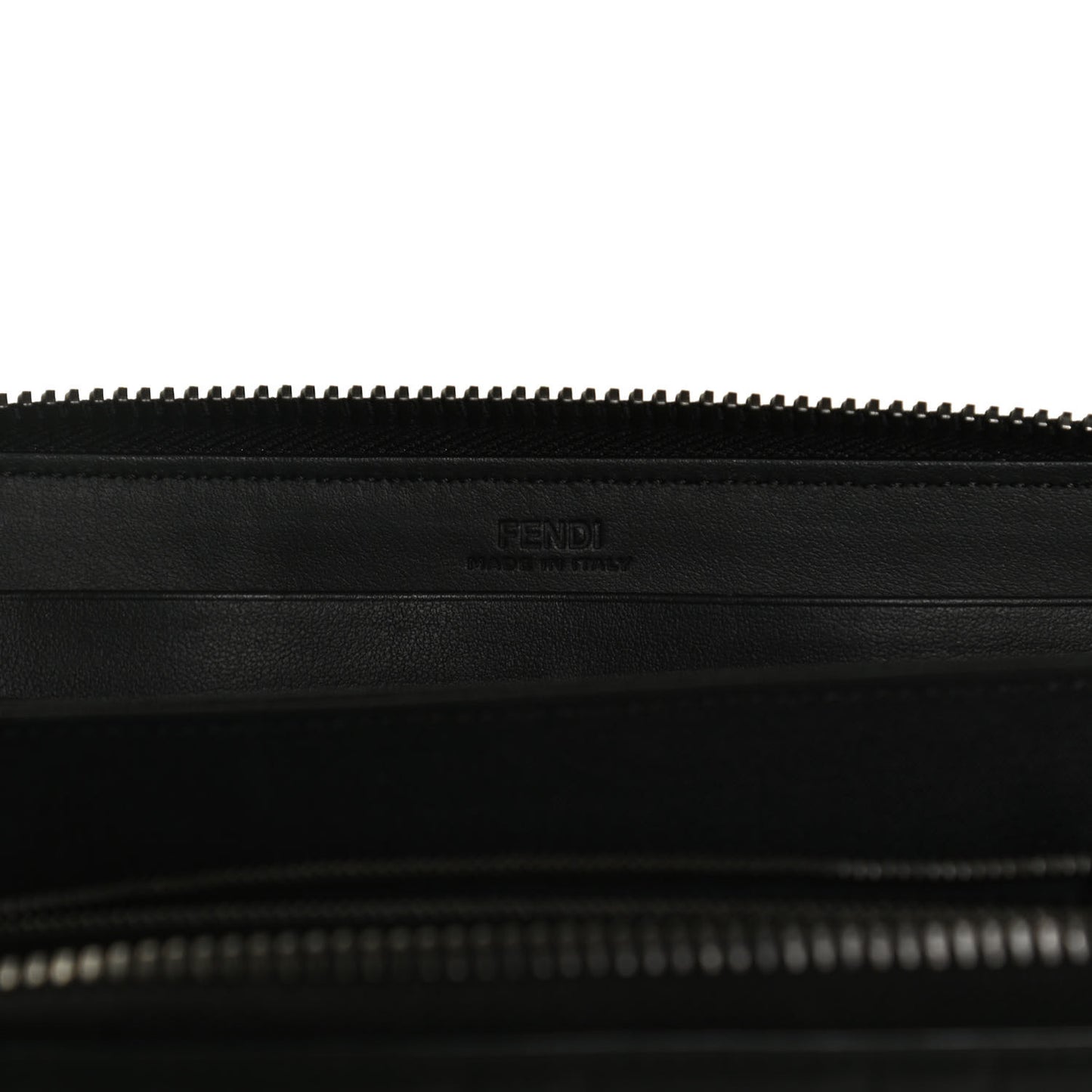 Vitello Grace FF 1974 Embossed Zip Around Wallet Black