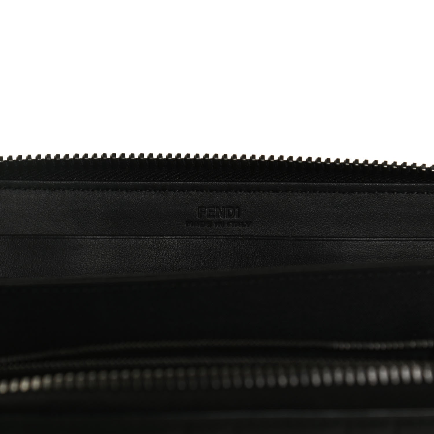 Fendi Vitello Grace FF 1974 Embossed Zip Around Wallet Black 6 of 12