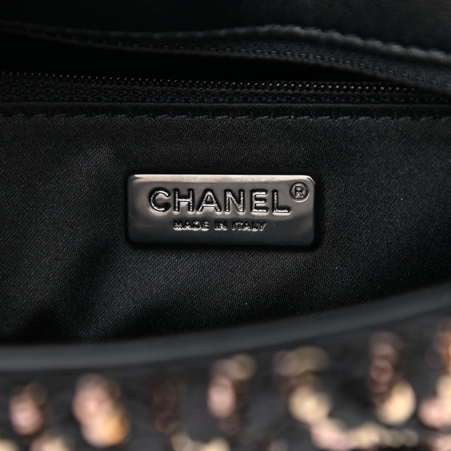 Chanel Sequin Mini Rectangular Flap Black Gold 6 of 10