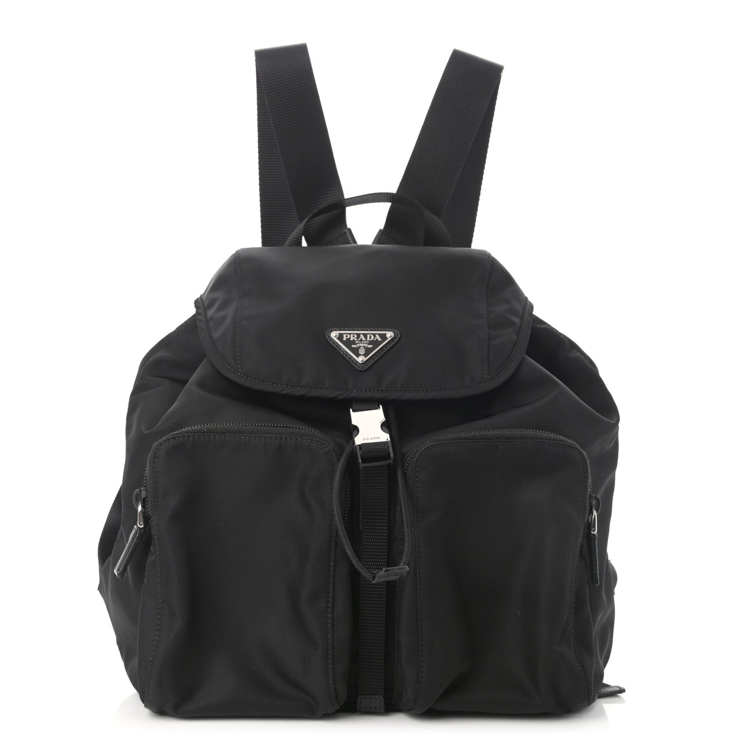 Prada Tessuto Nylon Vela Saffiano Large Backpack Black 1 of 11