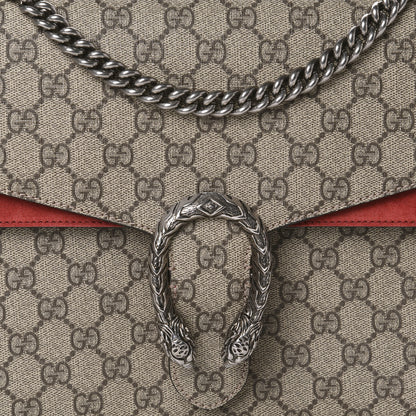 Gucci GG Supreme Monogram Suede Cudu Medium Dionysus Shoulder Bag Beige Ebony Vulcanic Red 10 of 10