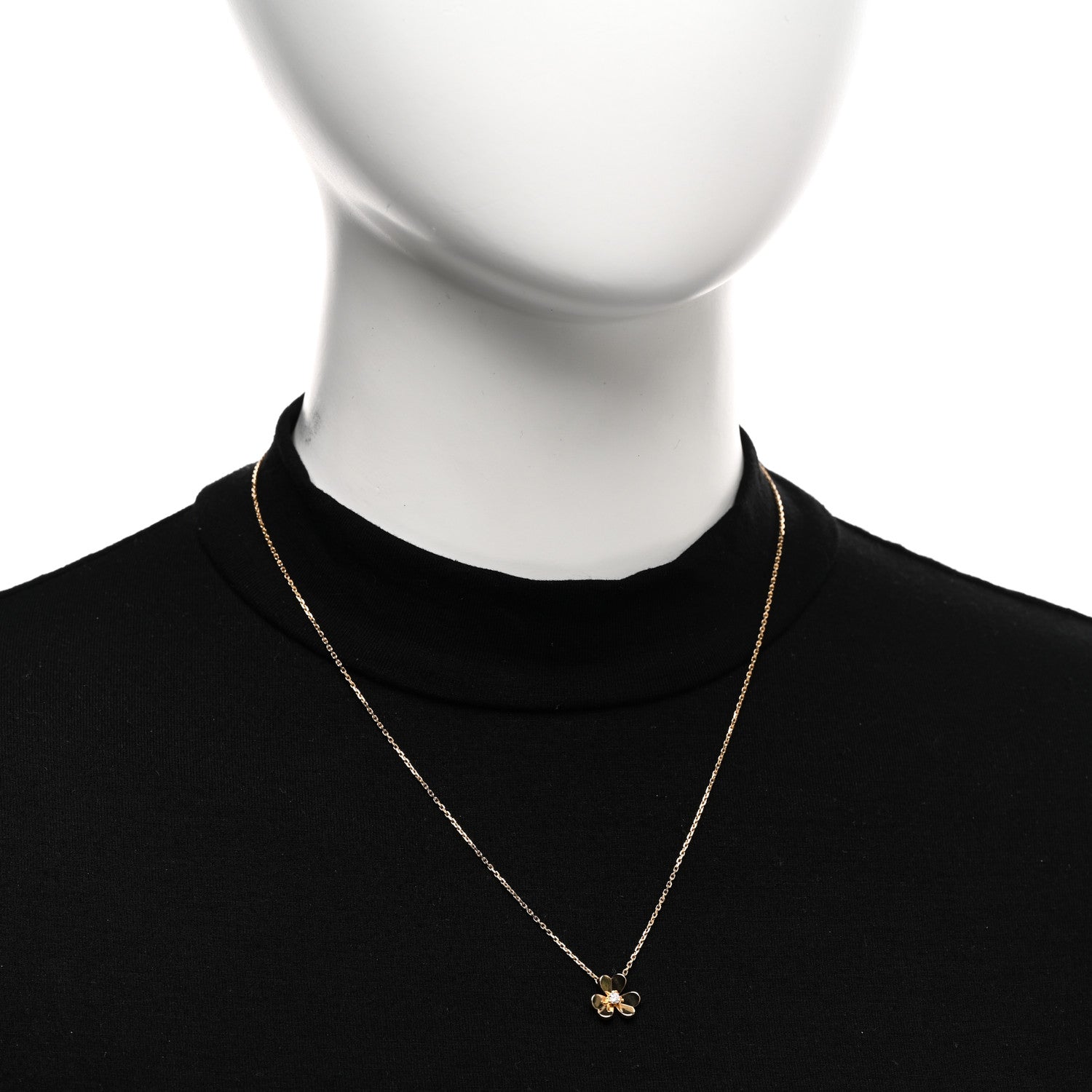 Van Cleef & Arpels 18K Yellow Gold Diamond Mini Frivole Pendant Necklace 2 of 5