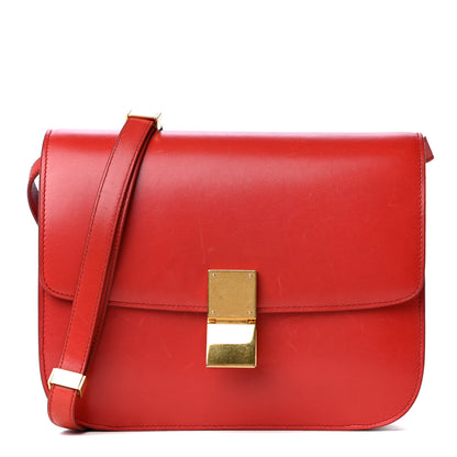 Celine Box Calfskin Medium Classic Box Flap Bag Red 2 of 14
