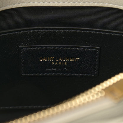 Saint Laurent Sheepskin Matelasse Chevron Monogram Medium College Bag Crema Soft 6 of 11