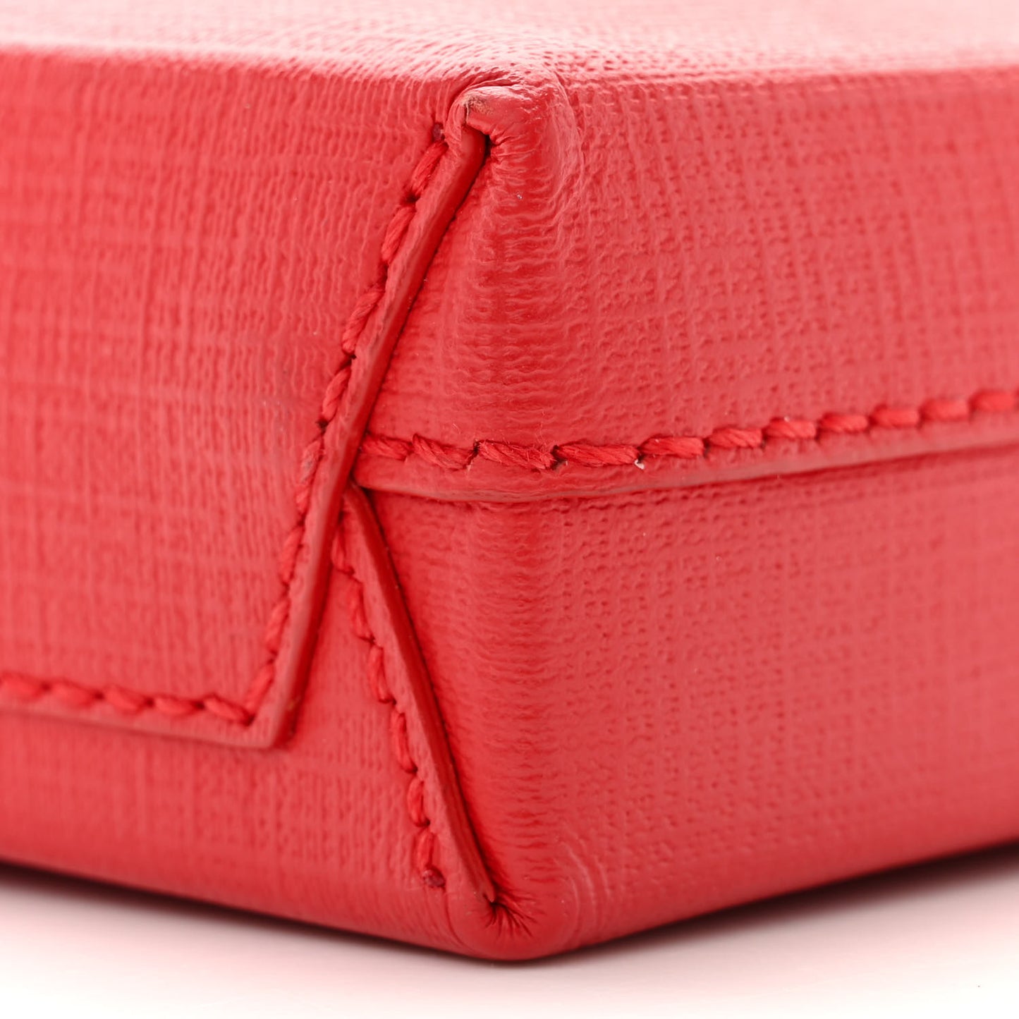 Squared Calfskin Logo Shopping Phone Holder Bag Red
