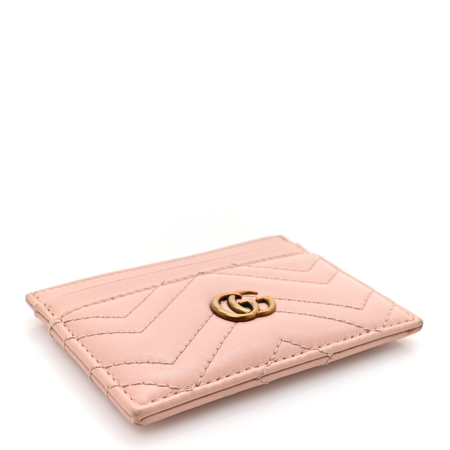 Gucci Calfskin Matelasse GG Marmont Card Holder Perfect Pink 4 of 10