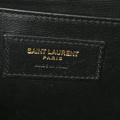 Saint Laurent Grain De Poudre Textured Mixed Matelasse Medium Triquilt Monogram Satchel Crema Soft 6 of 7