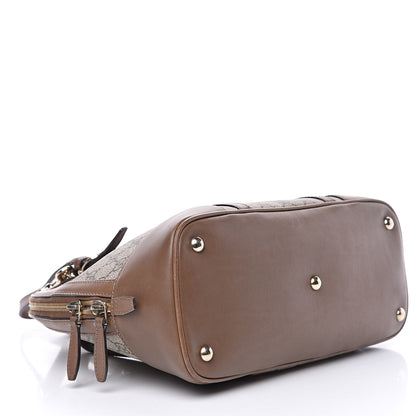 Gucci GG Supreme Monogram Margaux Calfskin Small Nice Top Handle Dome Bag Beige Ebony Acero 4 of 12