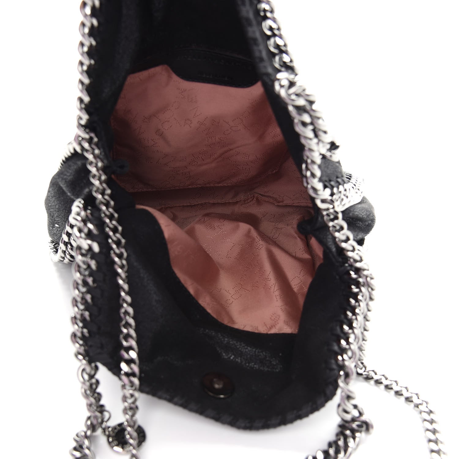 Stella McCartney Shaggy Deer Mini Falabella Fold Over Tote Black 5 of 8
