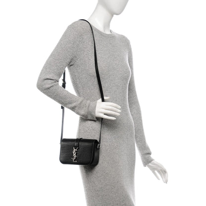 Saint Laurent Lizard Calfskin Embossed Small Classic Monogram Universite Bag Black 2 of 6