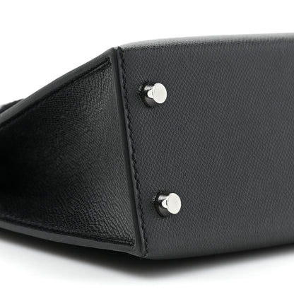 Hermes Madame Calfskin Lizard Mini Kelly Sellier Touch 20 Black 8 of 9