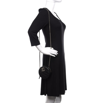 Chanel Caviar Quilted French New Wave Round Clutch With Chain Black 2 of 11