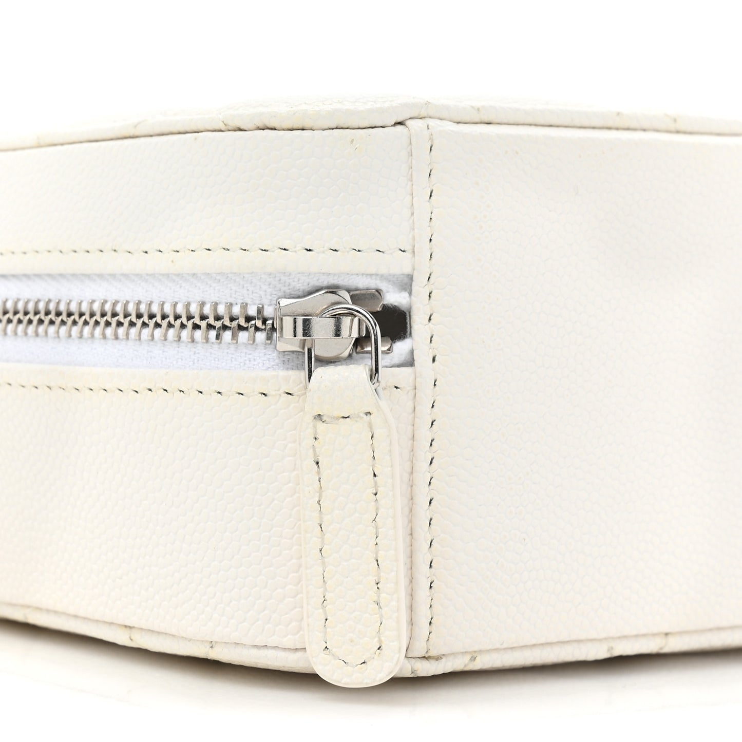 Caviar Quilted Camera Bag White