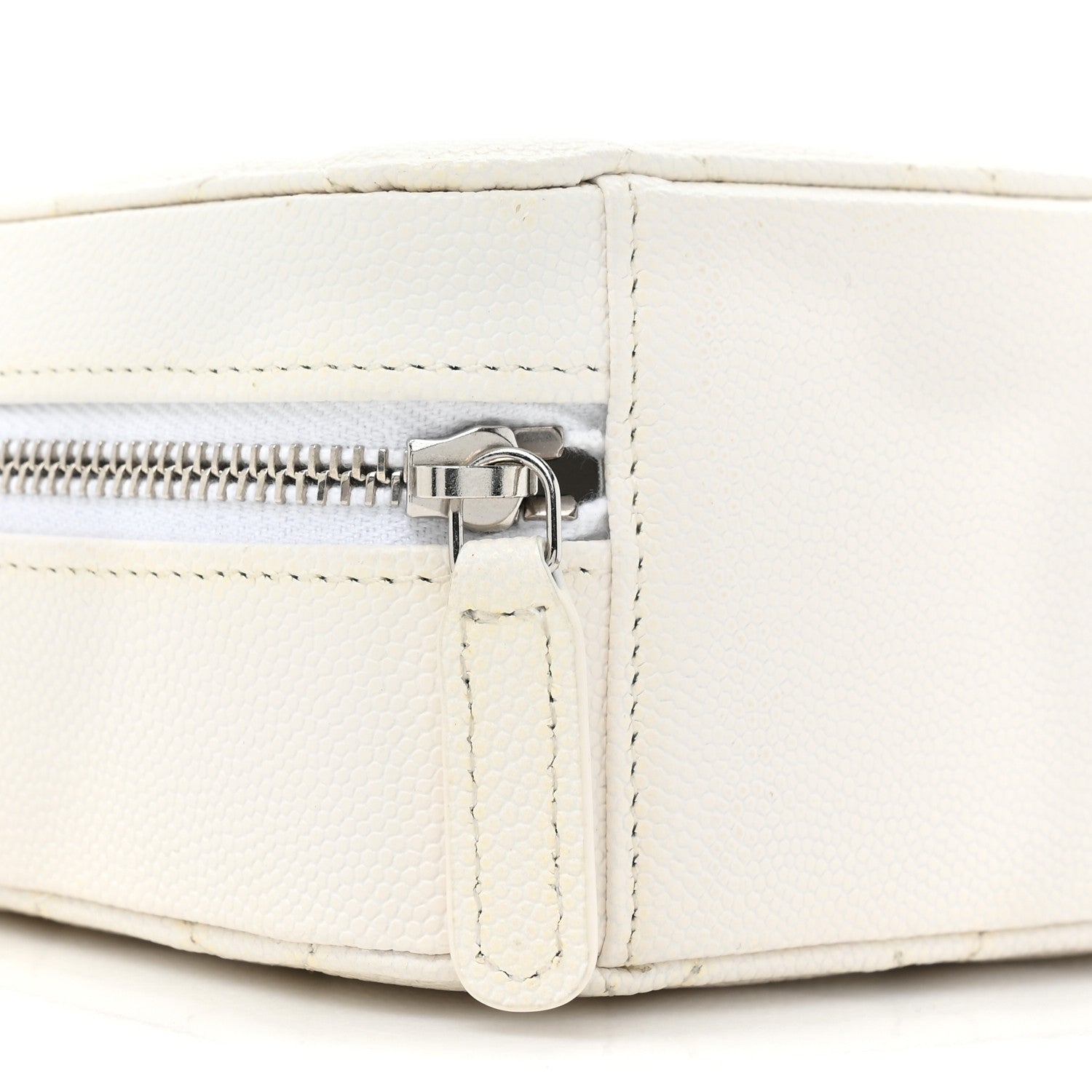 Chanel Caviar Quilted Camera Bag White 9 of 10