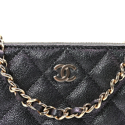 Chanel Iridescent Caviar Quilted Small Clutch With Chain Black 9 of 12
